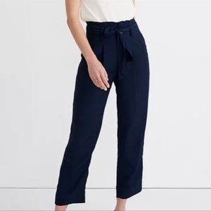 Madewell Navy Blue Drapey Paperbag Waist Pants Size 4 petite